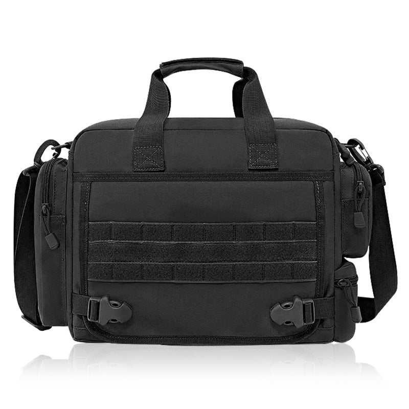 CamGo 14 inch Laptop Briefcase Black Tactical Messenger Bag Military Style Shoulder Pack Molle Handbag for Men - Image 1
